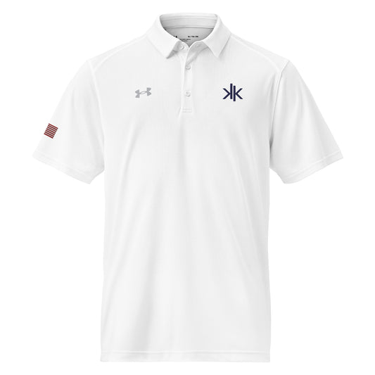 Under Armour® - Logo w/ American Flag Sleeve - Embroidered - White